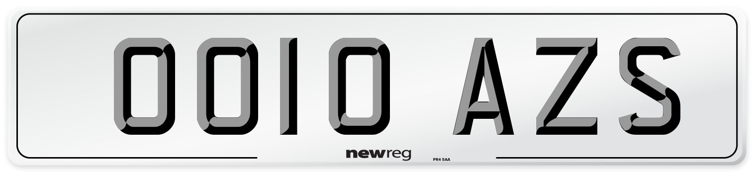 OO10 AZS Number Plate from New Reg